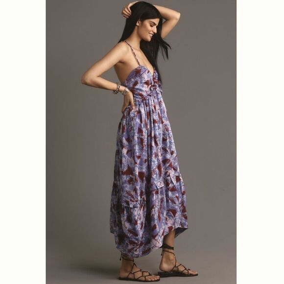 By Anthropologie Sleeveless V-Neck A-Line Midi Dress - Picture 4 of 4
